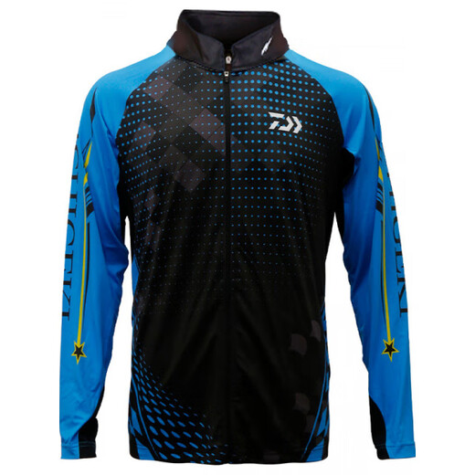 Dayiwa 25 new product one-hit sun protection clothing summer thin hooded stand collar fishing clothing sun protection outdoor stand collar sun protection top - black and white 2XL