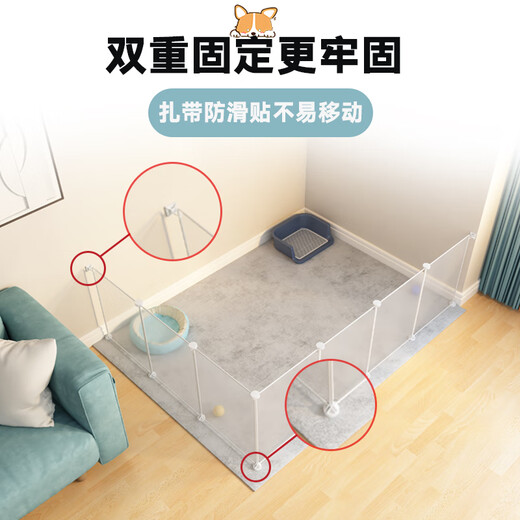 Pet fence dog indoor cat fence small and medium dog kennel Teddy anti-jailbreak isolation door guardrail dog cage 12 pieces 111*111*57 black fence