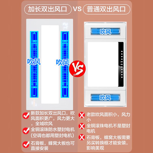 Haotaitai Intelligent Cooler Kitchen Recessed Lighting Two-in-One Air Conditioner Integrated Ceiling Ventilation Cooler Fan Cooler 60 Watt Lighting Three Motors*Remote Control Switch