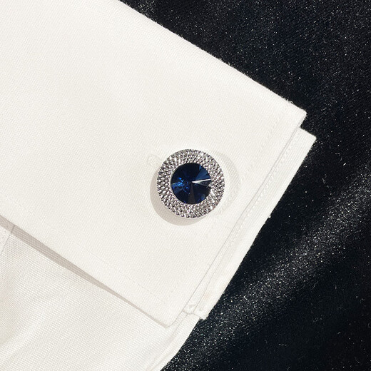 Yezhi cufflinks men's tie clip men's business formal shirt sleeve nails French high-end gift for father and boyfriend Klein blue cufflinks gift box with tie clip