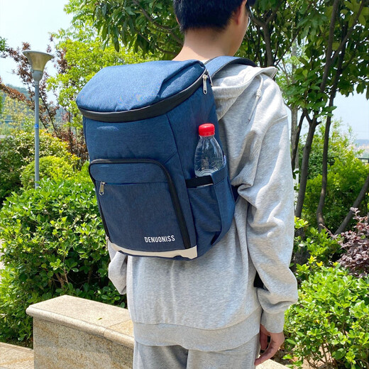 Gongma Backpack Outdoor Refrigerator Thickened Ice Pack Picnic Bag Large Waterproof Takeout Delivery Box Portable Insulated Bag 28L Large Black