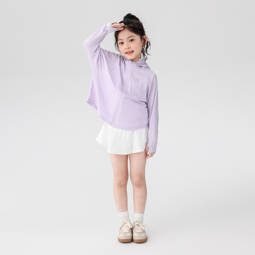 Zuoxi Children's Sun Protection Clothing Girls Summer 2025 New Ice Silk Girls Cooling UV Protection Jacket Purple 120