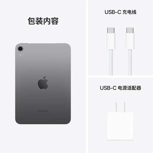 Apple iPad mini 8.3英寸平板电脑 2024年新款(256GB WLAN版/A17 Pro芯片)深空灰色 MXNA3CH/A*企业专享