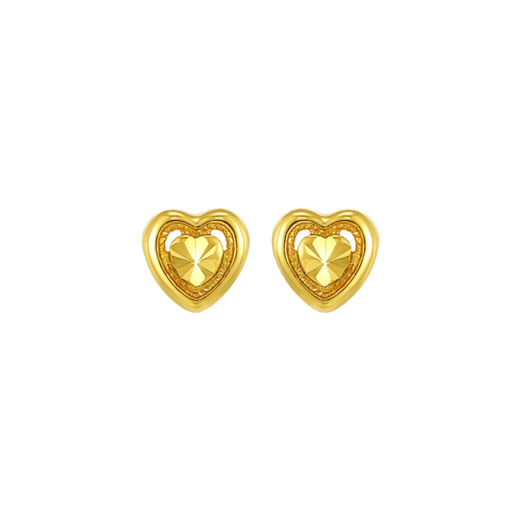 Changcai 24k gold earrings small love 999 pure gold sweetheart earrings gold earrings imitation gold color Valentine's Day gift new product