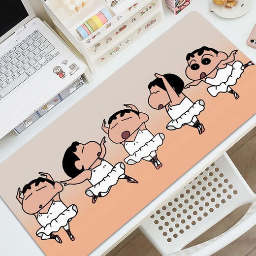 山头林村长鼠标垫蜡笔新超大号电脑桌垫高颜值键盘垫耐脏可水洗学生 ZZ-2694/新 90m*40m 厚4mm