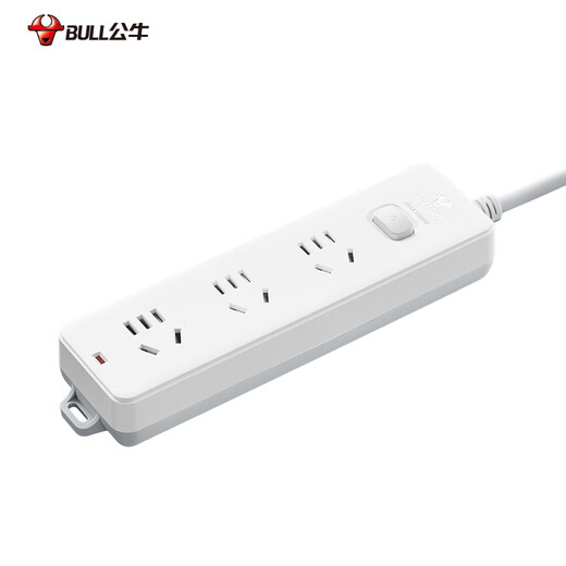 BULL socket/socket board/socket strip/socket strip/terminal board/pull line board GN-212 3-position master control, total length 3 meters