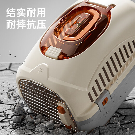 靠森（Kaooseen）宠物航空箱猫咪外出便携手提防应激狗狗车载托运太空舱出行猫笼子 灰色(猫砂铲+除臭包) 手提式外出猫箱