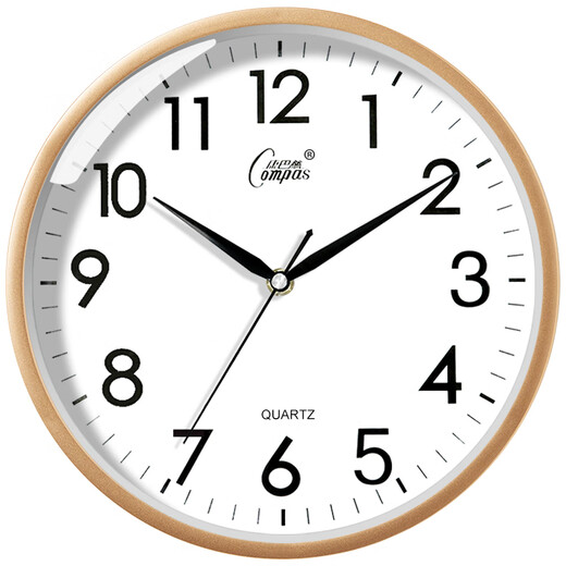 Compas wall clock living room 12-inch simple silent living room quartz clock wall clock C2866 gold 30.5cm