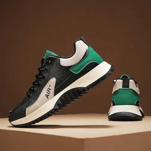 Qinpin Qingdao Fukelai Men's Shoes Spring Autumn and Winter New Leather Sports Shoes Men's Dad Shoes Anti-Slip Travel Running 9911 Mi Blue 42