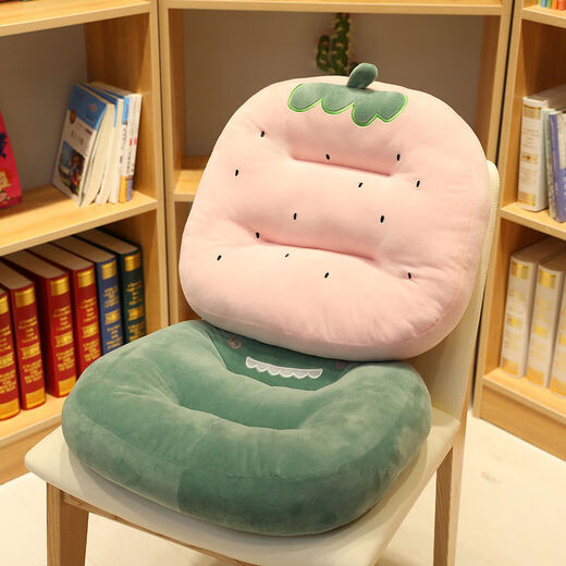 Yingzhu'er cushion office chair sedentary bench thickened seat cushion student classroom dormitory butt pad can sit on the floor mat strawberry crystal super soft short plush upgrade belt 5 increased skin-friendly cushion universal for all seasons