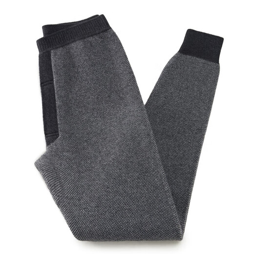 KING DEER Pure Cashmere Men's Thickened High-Waist Warm Pants Women's Slim-fitting Autumn and Winter Underwear Wool Bottoming Cashmere Pants Men-Sesame Style-Dark Gray XL