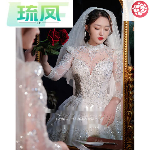 Robe de mariée principale de grande taille de LIUFENG 2023 Fat Sœur MM200Jin [Jin est égal à 0,5 kg] Ajouter du poids pour vous faire paraître des faucons minces et à queue, de style Qidi 5xl