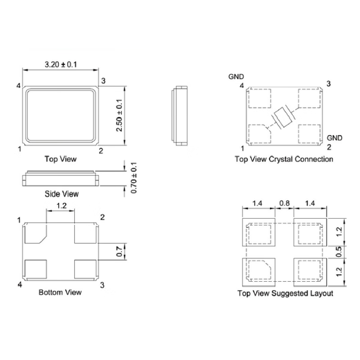 Lanshi SMD passive crystal oscillator crystal resonator 20MHZ (100 pieces)