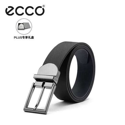 ECCO business casual belt metal pin buckle belt for men 9105892 black/midnight blue 120cm gift box