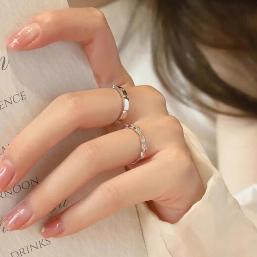 MZMZ Princess Knight Couple Platinum Pairing Ring Platinum PT950 Ring Diamond Ring Proposal Engagement Birthday Gift for Girlfriend Light Luxury Style-Couple Ring