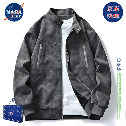 NASALIKE official leather jacket men's autumn and winter American lapel leather jacket men's large size warm velvet jacket handsome motorcycle suit N98 brown velvet XL (168-175cm 130-150Jin Jin equals 0.5 kg)