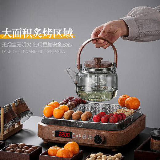 Jiewu glass teapot kettle, teapot, teapot, health teapot, stove, electric ceramic stove, teapot, Fangmu + Cangshan (flat light) + three-piece set 800ml