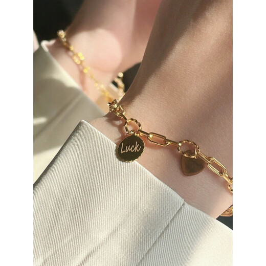 Wenying LUCK lucky gold bracelet women's 999 pure gold love brand chain bracelet ins style temperament 24K bracelet lucky
