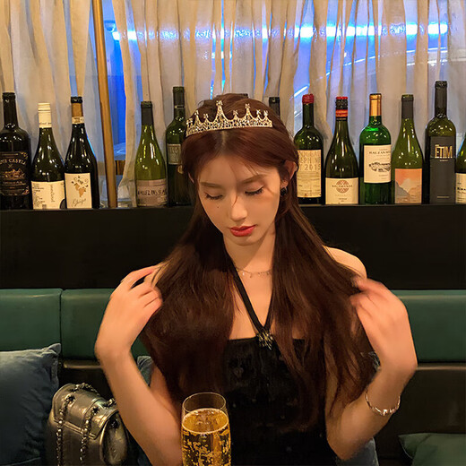 Bangboshi Girls' Crown Tiara Hairband Children's Crystal Crown Birthday Gift Princess Girl Hairpin Bridal Hair Accessory Toy Sparkling Diamond Crown Gift Box