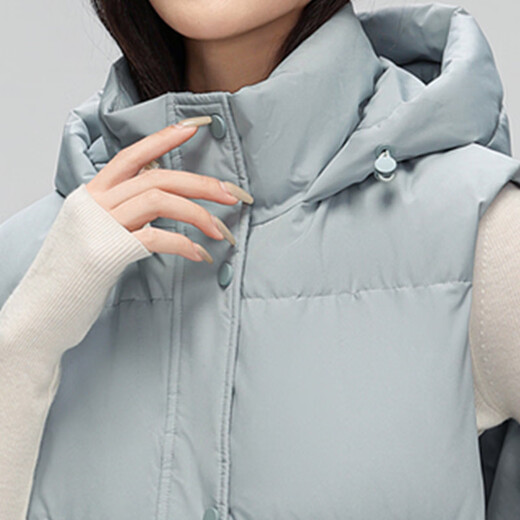 Flying in the Snow Daunenjacke für Herbst und Winter, kurze Weste, Damenmode, lässige Kapuze, einfarbige Weste, Außenweste, Schwarz, 2XL