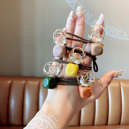 Jisenjia Korean version ins hair rope internet celebrity girl simple hair tie hollow headdress cute rubber band A-38 1 random