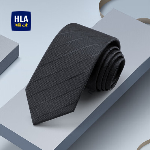 Heilan House (HLA) tie men's black birthday gift business wedding accessories for boyfriend black hand-made one-size-fits-all