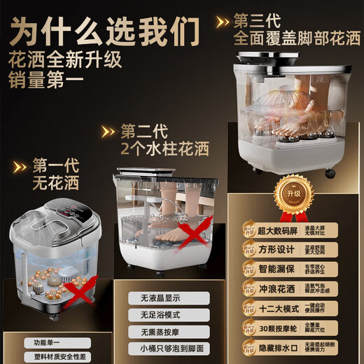 Mrs. Monkey Foot Bath Bathtub Electric Heated Fully Automatic Massage Foot Basin Intelligent Constant Temperature Over-the-Knee Household Useful Birthday Gifts for Parents, Mothers, Old Women and Elders 99% Mother's Day Gifts for Moms, Mothers, Fathers, Dads, Elderly Boyfriends