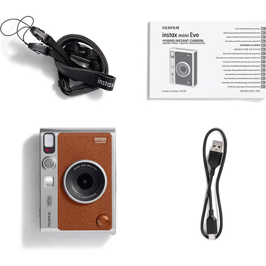 Fuji (FUJIFILM) instax mini EVO instant camera upgraded model minievo one-time imaging retro mini EVO brown (hot seller) standard (no photo paper)