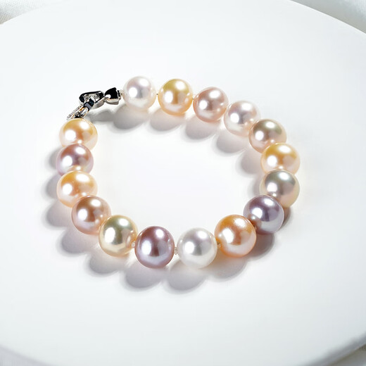 Duxi Pearl Bracelet Colorful Freshwater Pearl Bracelet 8-9mm Dopamine Candy Color for Girlfriend and Wife