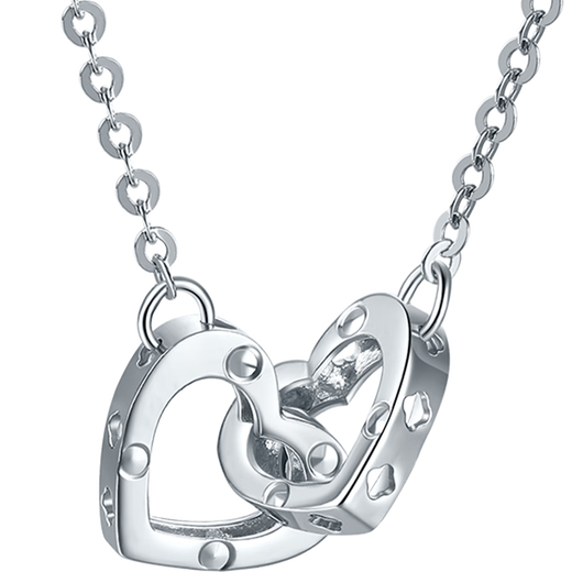 Saturday Fortune PT950 platinum pendant double ring pendant B068622 about 2.26g 40+5cm birthday gift