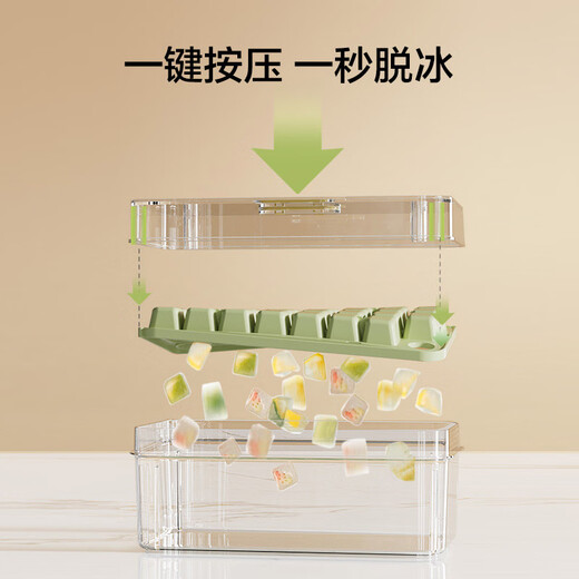 Made in Tokyo, ice cube mold, ice tray, frozen ice box, ice cube making artifact, with ice shovel (double layer, 60 pieces)