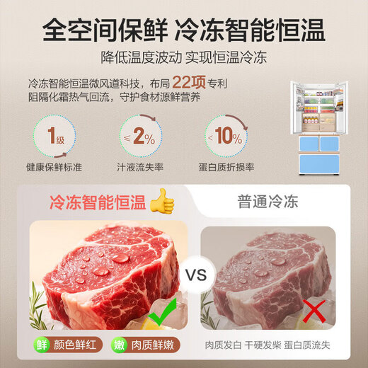 Haier Mailang 508-liter cross-door refrigerator full-space freshness preservation ultra-thin zero-embedded dry and wet storage EPP ultra-clean automatic ice making BCD-508WGHTD1BW9U1 government subsidy 15% 508 cross | full-space freshness | automatic ice making