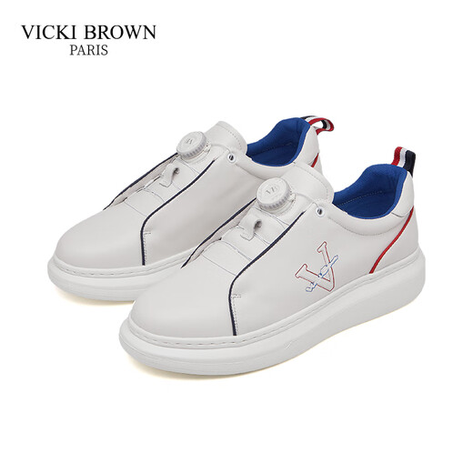 未毕【法国品牌】高端休闲鞋男2025新款百搭男鞋厚底增高男士小白鞋 白色 41