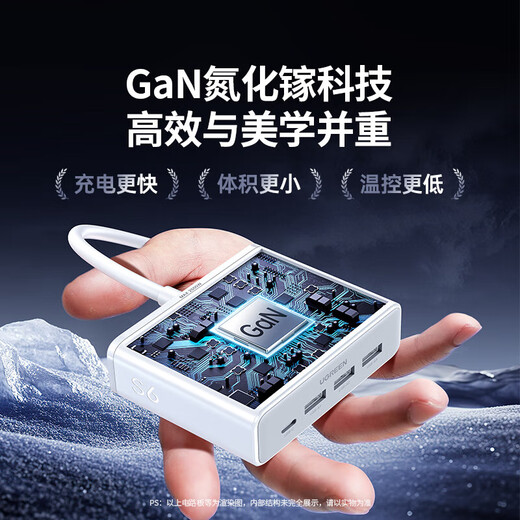 UGREEN S6 magic box gallium nitride 20W fast charging plug-in USB socket multi-functional portable power strip mini desktop charging station suitable for Apple 15 Huawei Xiaomi mobile phone tablet iPad 20W fast charging Haoxue white total length 1.5 meters
