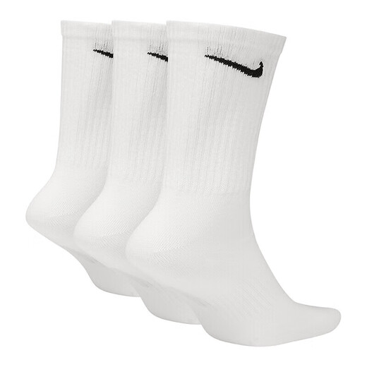 NIKE socks men's comfortable breathable sports socks mid-calf socks three pairs SX7676-100 white L
