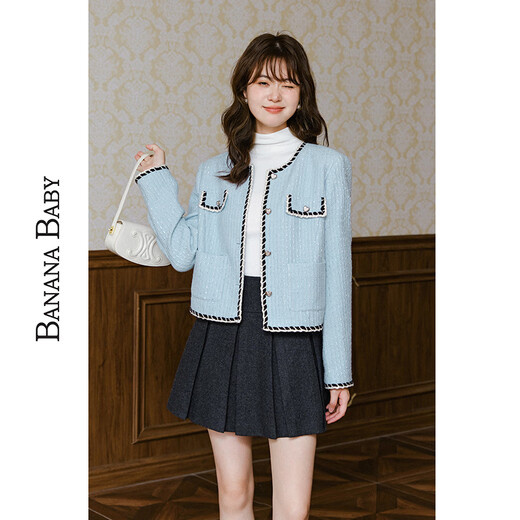 Banana Baby (Banana Baby) Banana Baby2024 Hiver Retro College Style plissé Jupe en laine de jupe féminine D244QZ687 Gray foncé