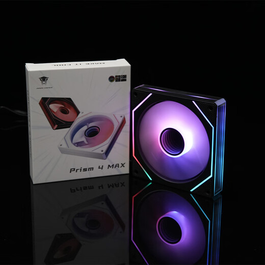 丛林豹棱镜4代pro升级棱镜4代MAX水冷12CM机箱风扇正反向ARGB神光同步PWM温控制器集线  棱镜4代MAX【黑色反叶】无限镜升级