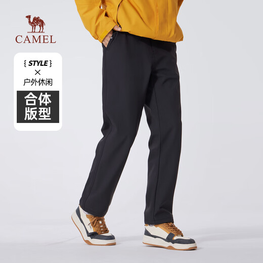 Camel (CAMEL) men's woven casual pants men's winter velvet warm elastic water-repellent soft shell long pants M14CD05630