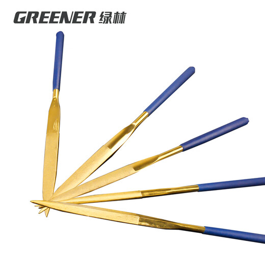 GREENER file grinding 11-piece set 3x140mm diamond file steel household grinding rod alloy titanium plated stamp assorted