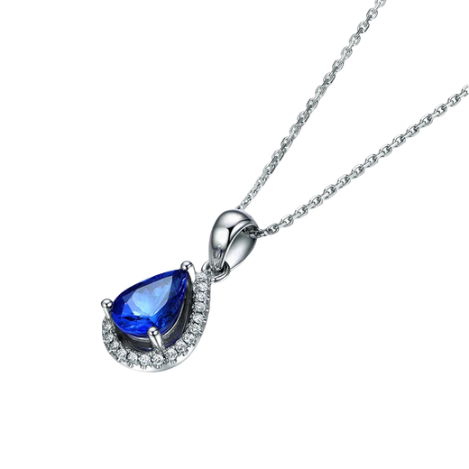 COASZE Tanzanite Necklace 18K Gold Diamond Tanzanite Women's Model for Wife and Girlfriend Tanzanite Necklace