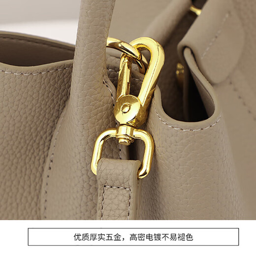 Marie Claire Light Luxury Women's Bag New Women's Bucket Bag Shoulder Crossbody Bag Birthday Anniversary Gift for Wife and Girlfriend Elephant Gray Ready Stock