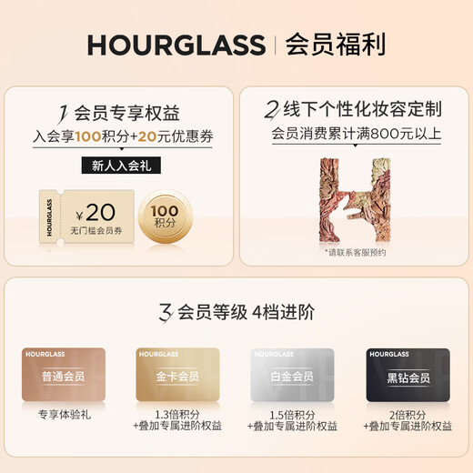 HOURGLASS Zhong Chuxi's same style Hourglass Traceless Concealer for dark circles, acne marks and tear troughs as a gift for girlfriend 6ml Stone porcelain white