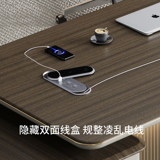 Guangdong Hui boss desk office desk and chair combination simple modern light luxury high-end leadership office chairman and president desk 2.4 meters boss table + boss chair