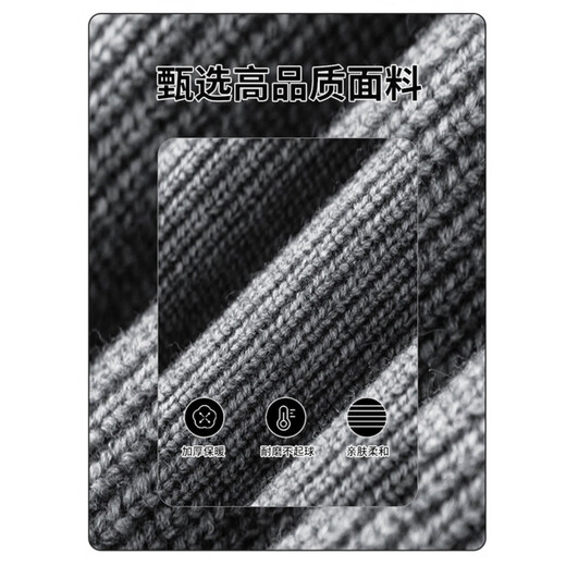 GLMGlm American Vintage Henley Collar Hooded Sweater Men's Autumn Loose Sweater Jacket Misty Black Gray L_120-140Jin Jin equals 0.5 kg