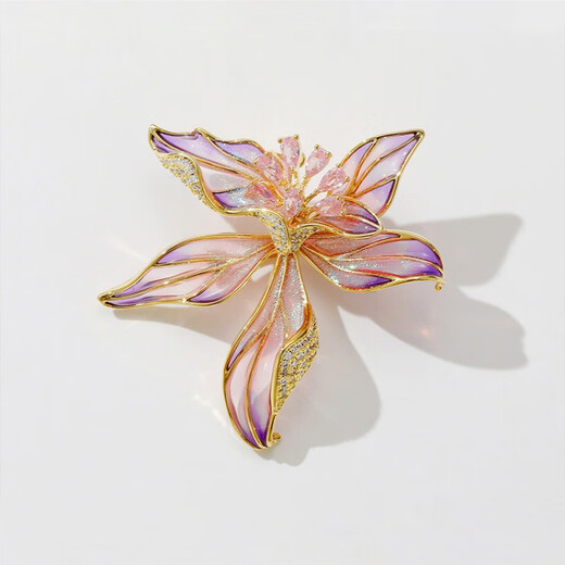 CHUXIANG French iris brooch for women exquisite crystal corsage niche design pin suit coat decoration purple pink iris A21-110