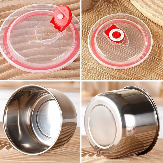 Stainless steel storage box commercial picnic box with lid large capacity refrigerator storage box universal food grade storage bowl with lid large size two pack