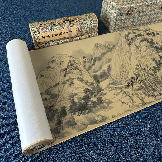 驿墨阁元 黄公望 富春山居图古字画十大名画水墨山水画临摹高清复制收藏 【画芯】完整全卷：33*1239厘米 防水绢布(推荐）