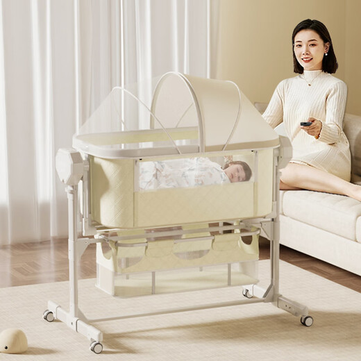 Trimigo crib mobile side bed multi-functional electric cradle rocker newborn baby bb sleeping artifact infant products electric crib + mattress + mosquito net