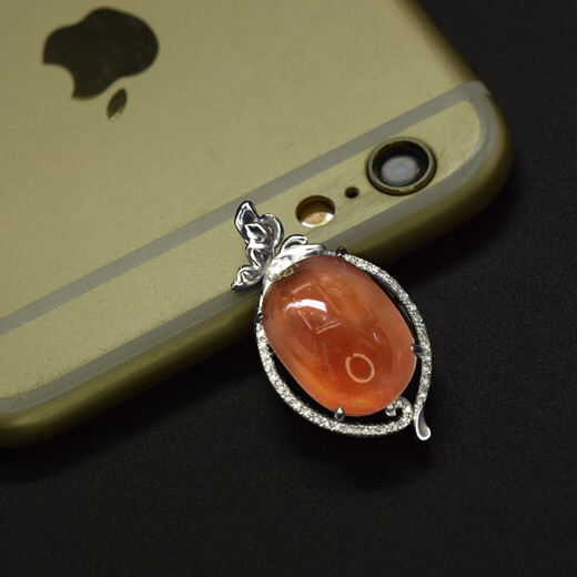 Mingshi Fu 17.59 carat natural Fanta stone pendant in platinum inlaid with real diamonds as a birthday gift for girlfriend 17.59 carats in stock