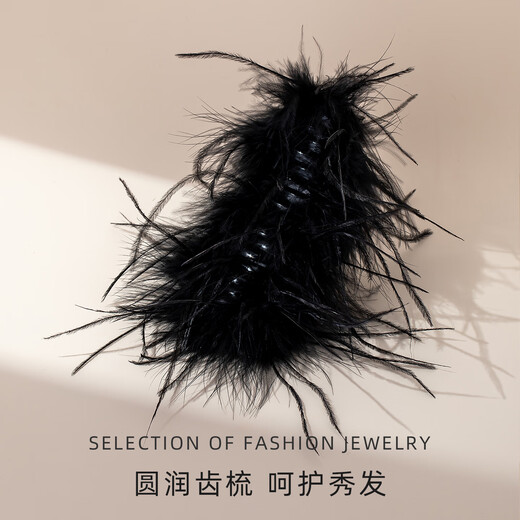 Qlady Black Swan Shark Clip Hair Accessories Feather Clip High-end Hair Clip Women's Back of Head 2025 New High-end Headwear